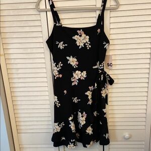 SO Black Floral Mini Dress